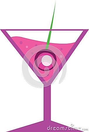 Cocktail Pink Vector Illustration