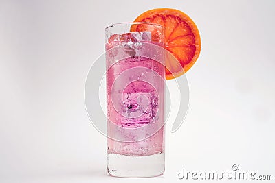 Cocktail Pink on the rocks with red grapefruit Stock Photo