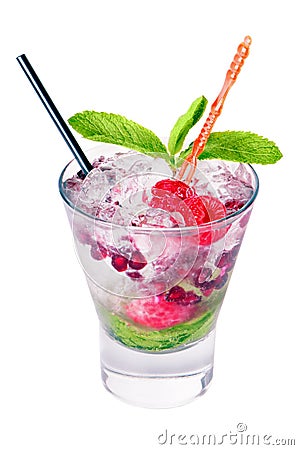 Cocktail with raspberry Stock Photo