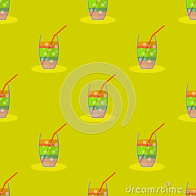 Cocktail Seamless Pattern. Beverage Background. Stock Photo