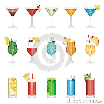 Cocktail set Vector Illustration