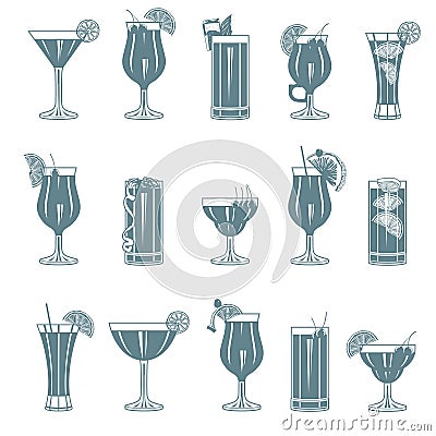 Cocktail set Vector Illustration