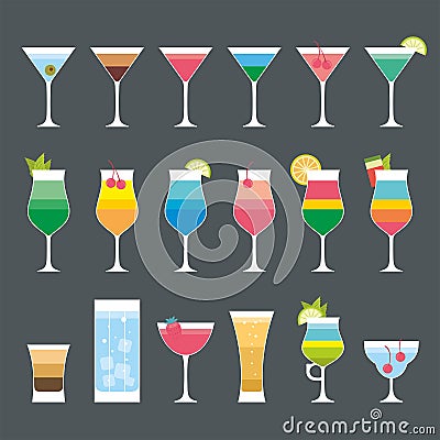 Cocktail set Vector Illustration