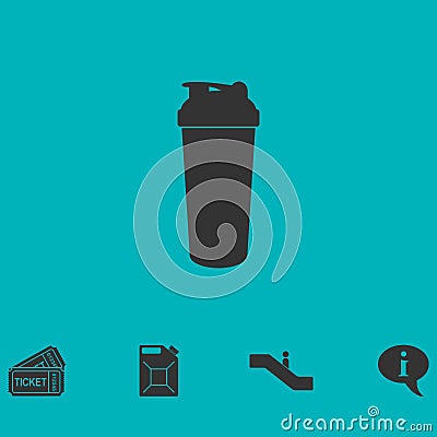 Cocktail shaker icon flat Vector Illustration