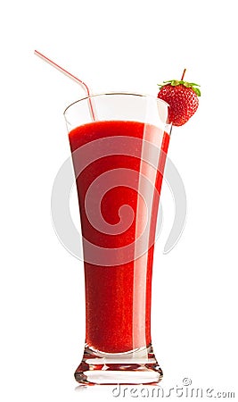 Cocktail smoothie with juicy strawberry Stock Photo