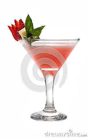 Cocktail strawberry cheese mint Stock Photo