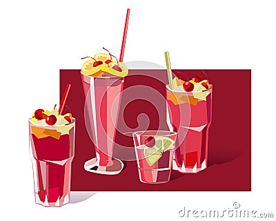 Cocktails Vector Illustration