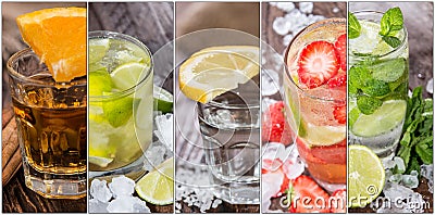 Cocktails Collage Stock Photo