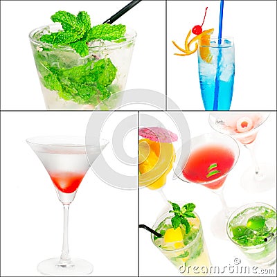 Cocktails collage Stock Photo