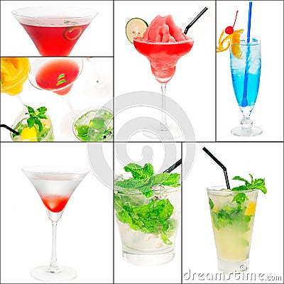 Cocktails collage Stock Photo