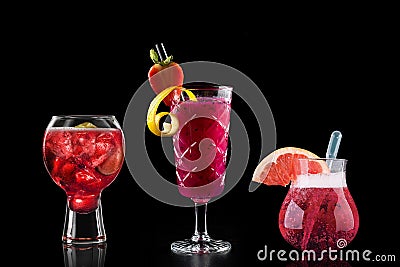 Cocktails drinks beverages background room for text Stock Photo