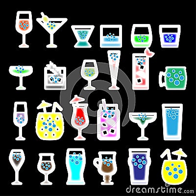 Cocktails glasses vector illustration Vector Illustration