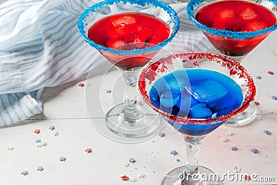 Cocktails for July, 4 Stock Photo