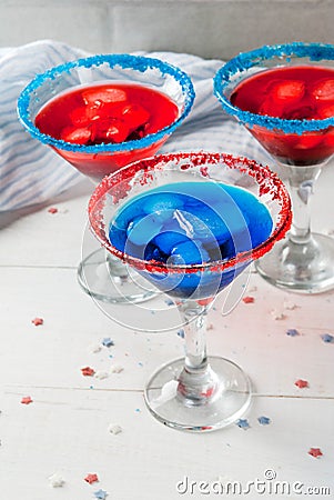 Cocktails for July, 4 Stock Photo