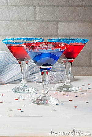 Cocktails for July, 4 Stock Photo