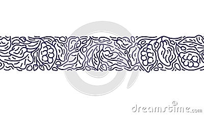 Cocoa abstract strip, seamless pattern. Art border Vector Illustration