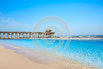 Cocoa Beach pier in Cape Canaveral Florida Stock Photo