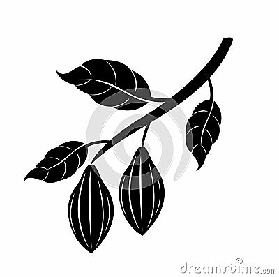 cocoa branch silhouette Cartoon Illustration