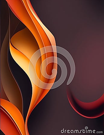 cocoa brown and orange colored pattern background, Material style art, generative using ai tool Stock Photo