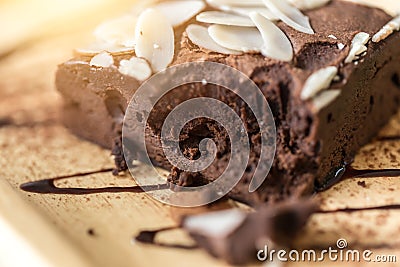 Cocoa cakes chocolate brownie closeup Stock Photo