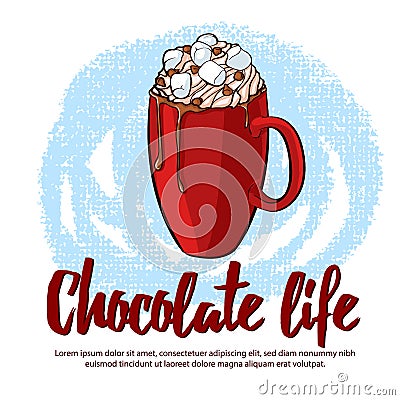 Cocoa Drink Poster Vector Illustration