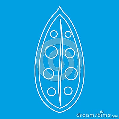 Cocoa pod icon, outline style Vector Illustration