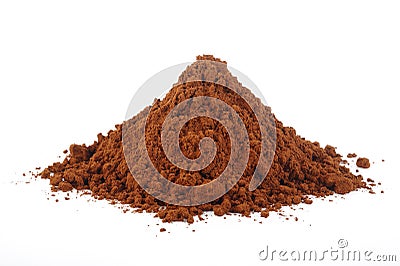 Cocoa powder isolated at on white background Stock Photo