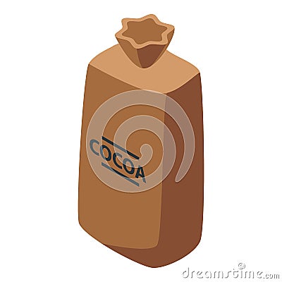 Cocoa sack icon, isometric style Vector Illustration