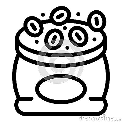 Cocoa sack icon outline vector. Waterfall chocolate Stock Photo