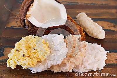 Coconut candy cocada different tastes with coconut Stock Photo