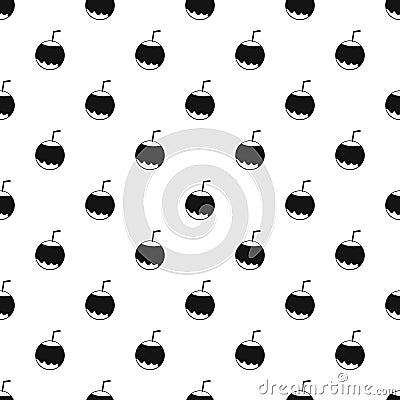 Coconut cocktail pattern, simple style Vector Illustration