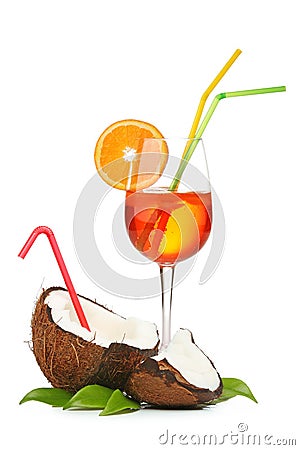 Coconut and coctail Stock Photo