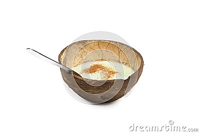 Coconut dessert with cinnamon Stock Photo