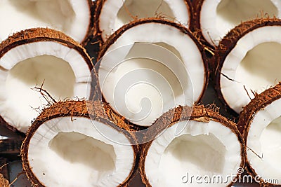 Coconut display on a stall in india Stock Photo
