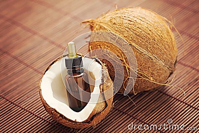 Coconut essential oil Stock Photo