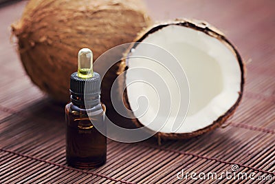 Coconut essential oil Stock Photo