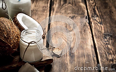 Coconut fresh cream . Stock Photo