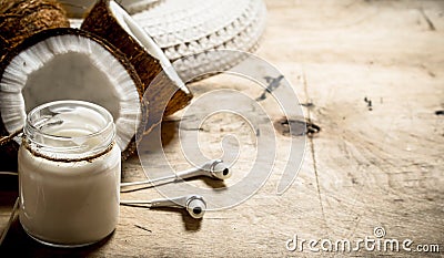 Coconut fresh smoothie. Stock Photo