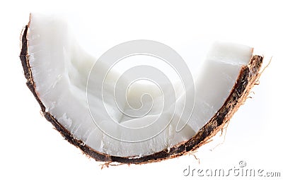 Coconut. Fruit piece isolated on white Stock Photo