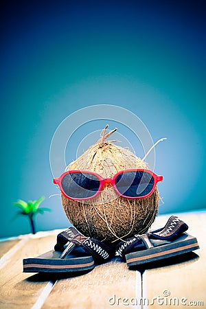 Coconut gent out sightseeing Stock Photo