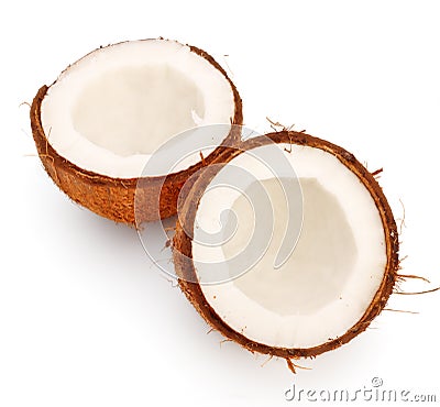 Coconut halves Stock Photo