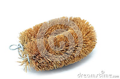 Coconut husk brush Stock Photo