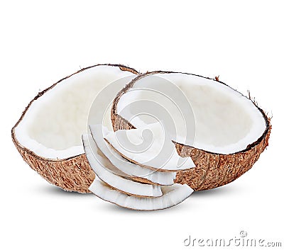 Coconut isolated on a white background. full depth of field Stock Photo