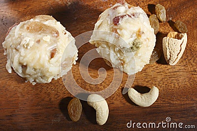 Coconut Laddu from India Stock Photo