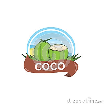 Coconut logo badges Vector Illustration