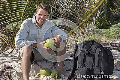 Coconut man Stock Photo