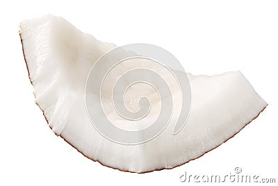 Coconut meat c. nucifera kernel, paths Stock Photo