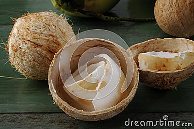 Coconut meat Stock Photo