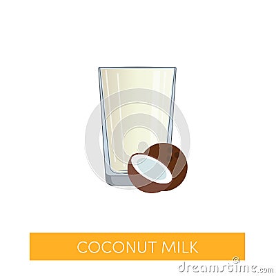 Coconut milk vector icon Stock Photo