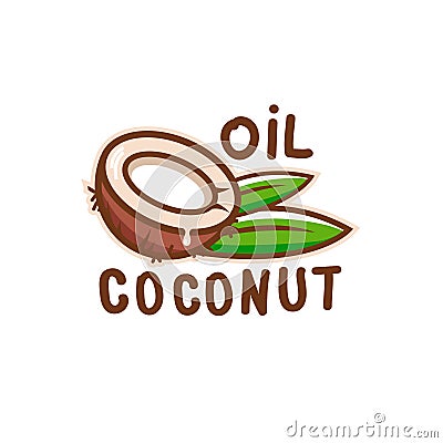 Coconut oil logo Vector Illustration